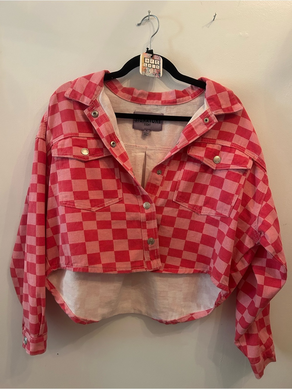Signature Red Pink Plaid Button-Up